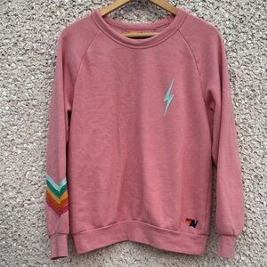 Aviator Nation Bolt Crewneck Five Stripe Sweatshirt